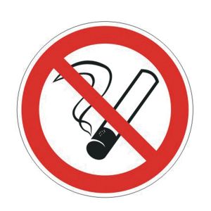 Знак запрещающий «Запрещается курить», диаметр - 200 мм, пленка самоклеящаяся, 610001/Р01