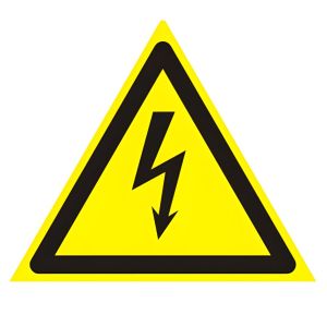 Знак предупреждающий «Опасность поражения электрическим током», 200х200х200 мм, 610007/W08