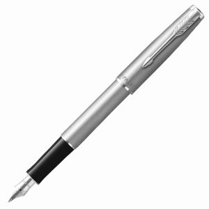 Ручка перьевая PARKER «Sonnet Sand Blasted Stainless Steel», корпус серебристый, нержавеющая сталь, черная, 2146873