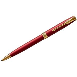 Ручка шариковая PARKER «Sonnet Core Intense Red Lacquer GT», корпус красный глянцевый лак, позолоченные детали, черная, 1931476