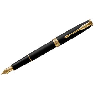 Ручка перьевая PARKER «Sonnet Core Matt Black GT», корпус черный матовый лак, позолоченные детали, черная, 1931516