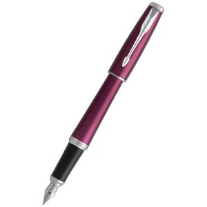 Ручка перьевая PARKER «Urban Core Vibrant Magenta CT», корпус пурпурный глянцевый лак, хромированные детали, синяя, 1931599