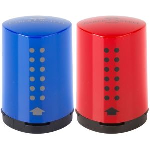 Точилка FABER-CASTELL «Grip 2001 Mini», с контейнером, пластиковая, красная/синяя, 183710