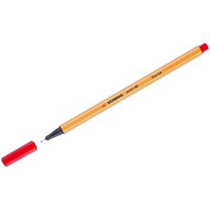 Ручка капиллярная (линер) STABILO «Point», КРАСНАЯ, корпус оранжевый, толщина письма 0,4 мм, 88/40