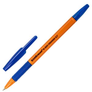 Ручка шариковая с грипом ERICH KRAUSE «R-301 Grip», СИНЯЯ, корпус оранжевый, узел 0,7 мм, линия письма 0,35 мм, 39531