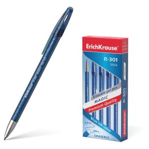 Ручка стираемая гелевая ERICH KRAUSE «R-301 Magic Gel», СИНЯЯ, корпус синий, узел 0,5 мм, линия письма 0,4 мм, 45211