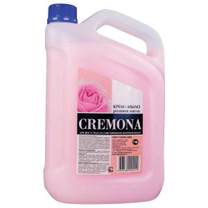 Мыло-крем жидкое 5 л КРЕМОНА «Розовое масло», ПРЕМИУМ, перламутровое, из натуральных компонентов, 102219