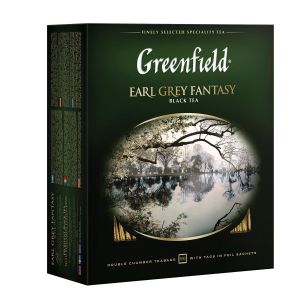 Чай GREENFIELD «Earl Grey Fantasy» черный с бергамотом и цитрусом, 100 пакетиков в конвертах по 2 г, 0584-09