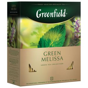 Чай GREENFIELD «Green Melissa» зеленый с мятой и мелиссой, 100 пакетиков в конвертах по 1,5 г, 0879