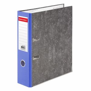 Папка-регистратор BRAUBERG, фактура стандарт, с мраморным покрытием, 75 мм, синий корешок, 220989