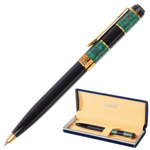 Ручка подарочная шариковая GALANT «Granit Green», корпус черный с темно-зеленым, золотистые детали, пишущий узел 0,7 мм, синяя, 140393