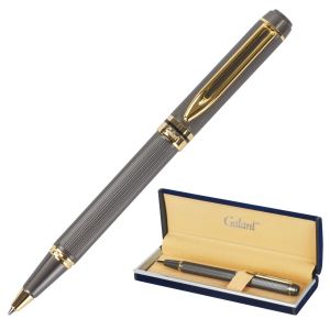 Ручка подарочная шариковая GALANT «Dark Chrome», корпус матовый хром, золотистые детали, пишущий узел 0,7 мм, синяя, 140397