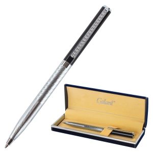 Ручка подарочная шариковая GALANT «Landsberg», корпус серебристый с черным, хромированные детали, пишущий узел 0,7 мм, синяя, 141013