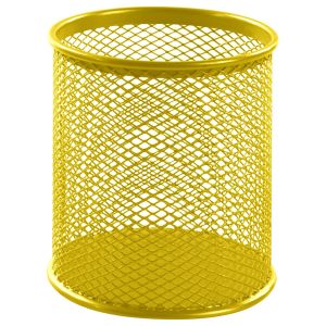 Подставка-органайзер BRAUBERG «Germanium», металлическая, круглое основание,100х89 мм, желтая, 231980