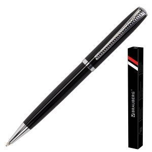 Ручка подарочная шариковая BRAUBERG «Cayman Black», корпус черный, узел 1 мм, линия письма 0,7 мм, синяя, 141410