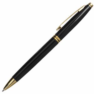 Ручка подарочная шариковая BRAUBERG «De Luxe Black», корпус черный, узел 1 мм, линия письма 0,7 мм, синяя, 141411