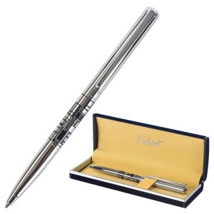Ручка подарочная шариковая GALANT «Basel», корпус серебристый с черным, хромированные детали, пишущий узел 0,7 мм, синяя, 141665
