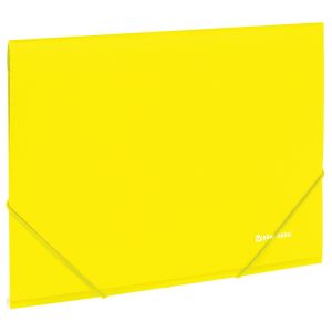 Папка на резинках BRAUBERG «Neon», неоновая, желтая, до 300 листов, 0,5 мм, 227461