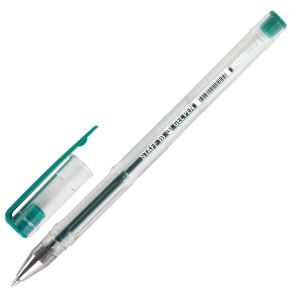 Ручка гелевая STAFF «Basic» GP-789, ЗЕЛЕНАЯ, корпус прозрачный, хромированные детали, узел 0,5 мм, линия письма 0,35 мм, 142791