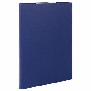 Папка-планшет STAFF «EVERYDAY», А4 (230х314 мм), с прижимом и крышкой, картон/бумвинил, РОССИЯ, синяя, 229054