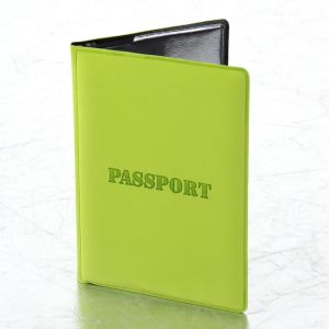 Обложка для паспорта, мягкий полиуретан, «PASSPORT», салатовая, STAFF, 237607