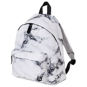 Рюкзак BRAUBERG СИТИ-ФОРМАТ универсальный, «White marble», бело-черный, 41х32х14 см, 229886