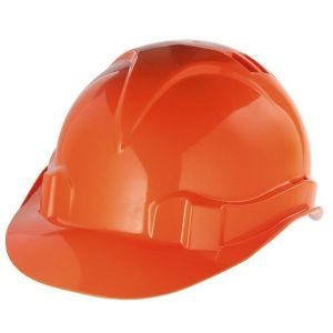 Каска защитная СИБРТЕХ, ударопрочный пластик, размер 52-66, оранжевая, 89113