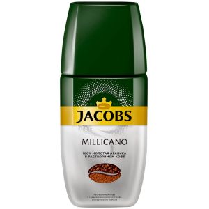 Кофе молотый в растворимом JACOBS «Millicano» 160 г, стеклянная банка, сублимированный, 8052510