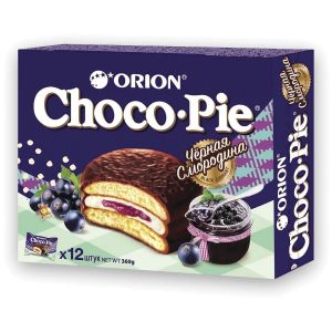Печенье ORION «Choco Pie Black Currant» темный шоколад с черной смородиной, 360 г (12 штук х 30 г), О0000013002
