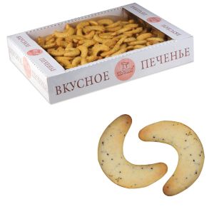 Печенье БИСКОТТИ «Маковые рогалики» сдобное, гофрокороб 1,5 кг