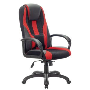 Кресло компьютерное BRABIX PREMIUM «Rapid GM-102», экокожа/ткань, черное/красное, 532107
