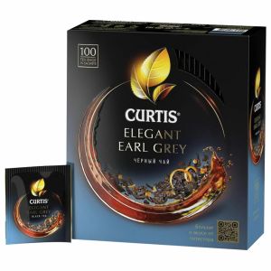 Чай CURTIS «Elegant Earl Grey» черный с бергамотом и цедрой цитрусовых, 100 пакетиков в конвертах по 1,7 г, 101015