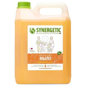 Мыло жидкое 5 л SYNERGETIC «Фруктовый микс», гипоаллергенное, биоразлагаемое, 105502