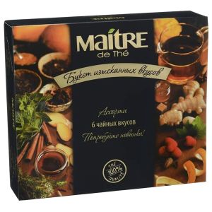 Чай MAITRE «Букет изысканных вкусов» ассорти 6 вкусов, НАБОР 30 пакетиков, бак026