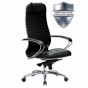 Кресло офисное МЕТТА «SAMURAI» KL-1.04, экокожа, черное