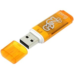 Флеш-диск 32 GB, SMARTBUY Glossy, USB 2.0, оранжевый, SB32GBGS-Or