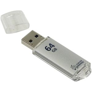 Флеш-диск 64 GB, SMARTBUY V-Cut, USB 3.0, металлический корпус, серебристый, SB64GBVC-S3