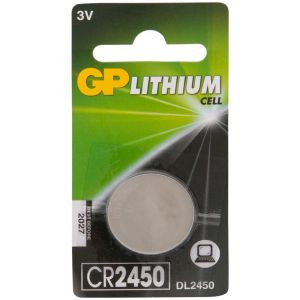 Батарейка GP Lithium, CR2450, литиевая, 1 шт., в блистере, CR2450-2C1