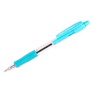 Ручка шариковая масляная автоматическая с грипом PILOT «Super Grip», СИНЯЯ, голубые детали, узел 0,7 мм, линия письма 0,32 мм, BPGP-10R-F