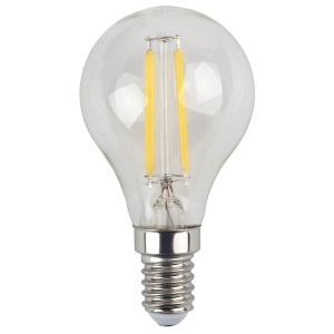 Лампа светодиодная филаментная ЭРА, 5 (45) Вт, цоколь E14, шар, холодный белый свет, 30000 ч., F-LED Р45-5w-840-E14