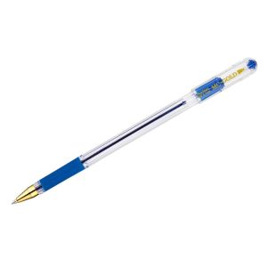 Ручка шариковая масляная с грипом MUNHWA «MC Gold», СИНЯЯ, корпус прозрачный, узел 0,5 мм, линия письма 0,3 мм, BMC-02