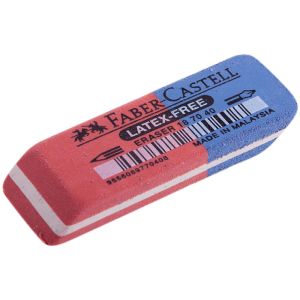 Ластик FABER-CASTELL «Latex-Free», 50x18x8 мм, красно-синий, прямоугольный, скошенные края, 187040
