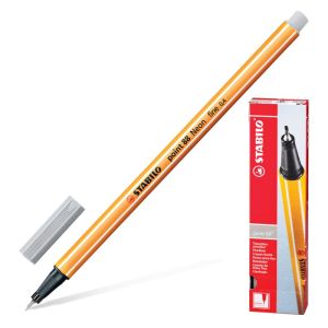 Ручка капиллярная (линер) STABILO «Point 88», СВЕТЛО-СЕРАЯ, корпус оранжевый, линия письма 0,4 мм, 88/94