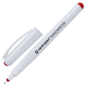 Ручка капиллярная (линер) КРАСНАЯ CENTROPEN «Handwriter», трехгранная, линия письма 0,5 мм, 4651, 2 4651 0104