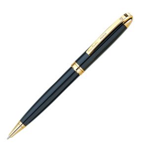Ручка подарочная шариковая PIERRE CARDIN (Пьер Карден) «Gamme», корпус черный, латунь, золотистые детали, синяя, PC0834BP