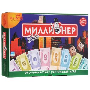 Игра настольная «Миллионер Elite», игровое поле, банкноты, жетоны, акции, полисы, ORIGAMI, 00111