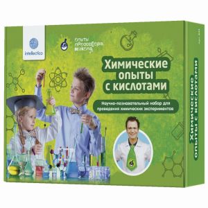 Набор для экспериментов «Химические опыты с кислотами», INTELLECTICO, 832