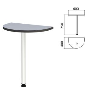 Стол приставной полукруг «Монолит», 600х400х750 мм, цвет серый (КОМПЛЕКТ)