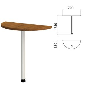 Стол приставной полукруг «Этюд», 700х350х750 мм, орех (КОМПЛЕКТ)
