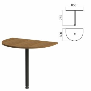 Стол приставной полукруг «Арго», 850х600х760 мм, орех/опора черная (КОМПЛЕКТ)